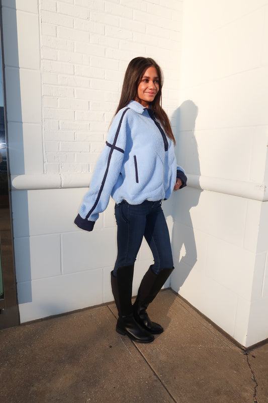 Periblue Half Zip-Up Fleece Pullover