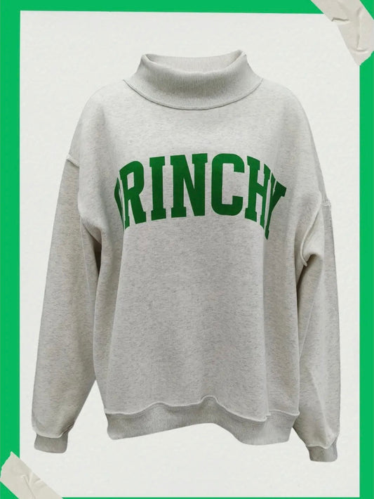 "Grinchy" or Merry" Reversible Mock Neck Sweatshirt