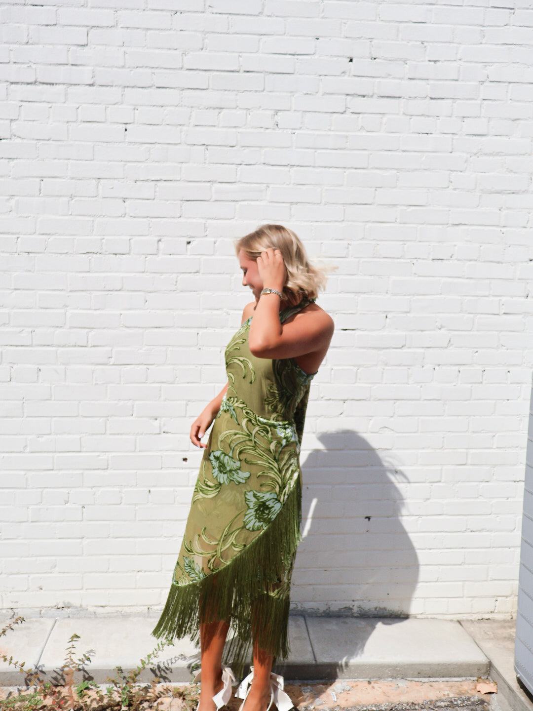 Gia Velvet Fringe Halter Maxi Dress