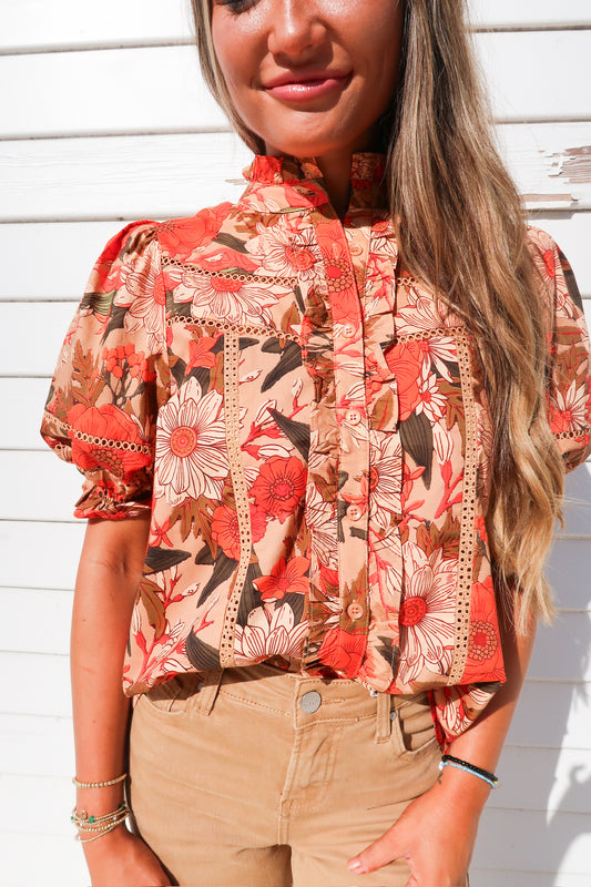 Fall Fiesta Floral Blouse