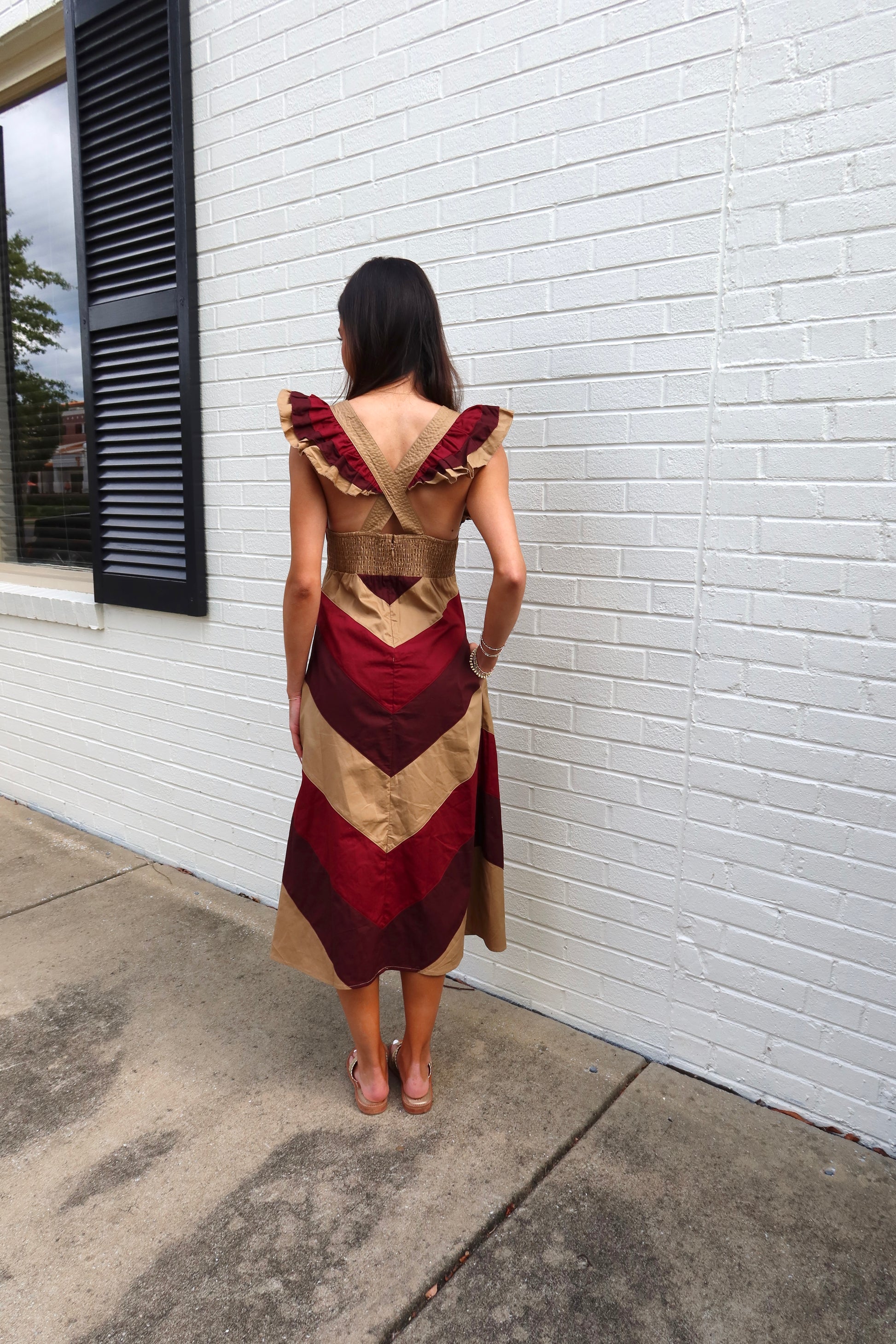 Brown Chevron Multi Dress