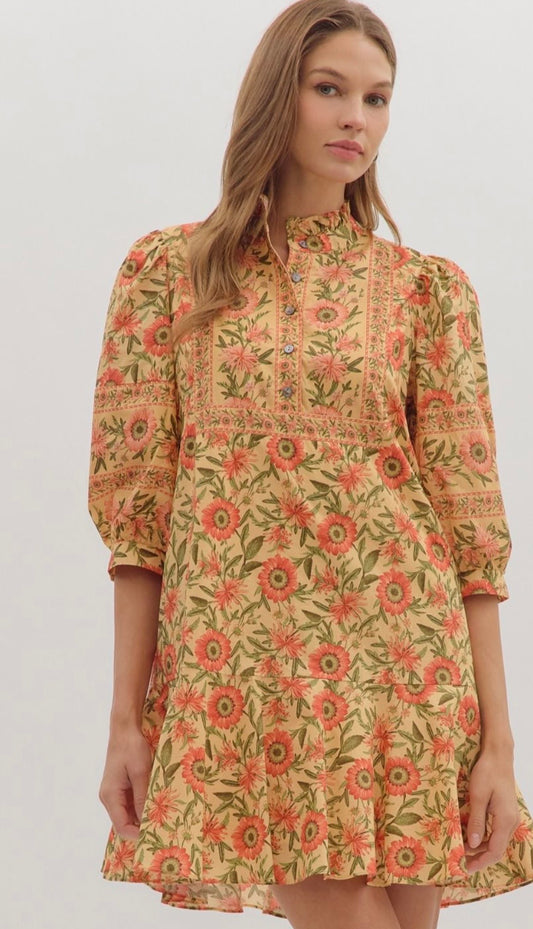 Butterscotch & Flowers Dress