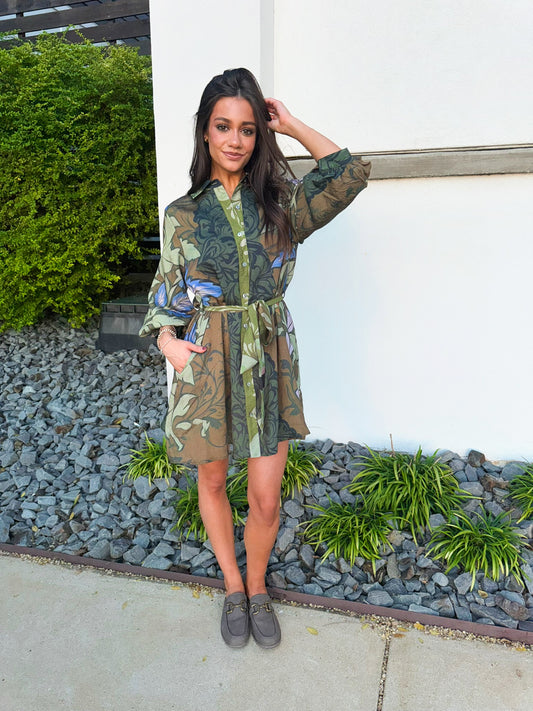 Never Leaf Me!  Multi Print Dress
