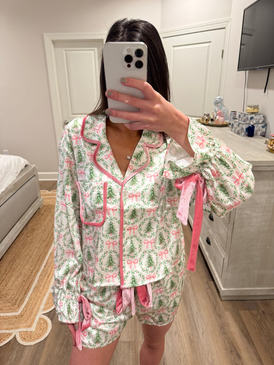 Trees and Bows PJ's Shorts Set