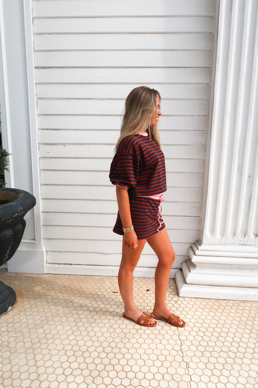 Chestnut Striped Skort Set