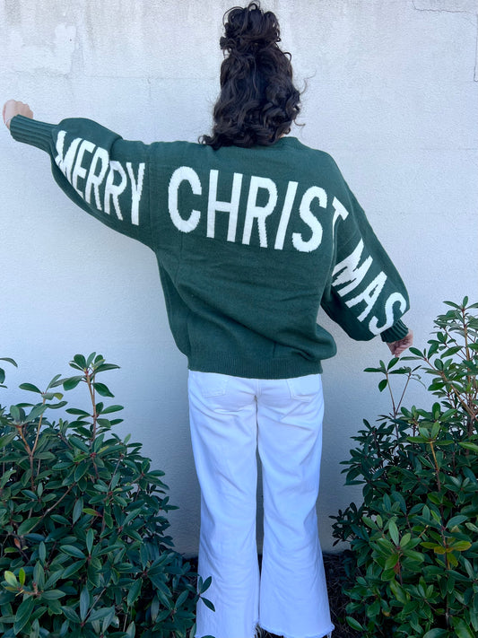 Merry CHRISTmas  Sweater- Green