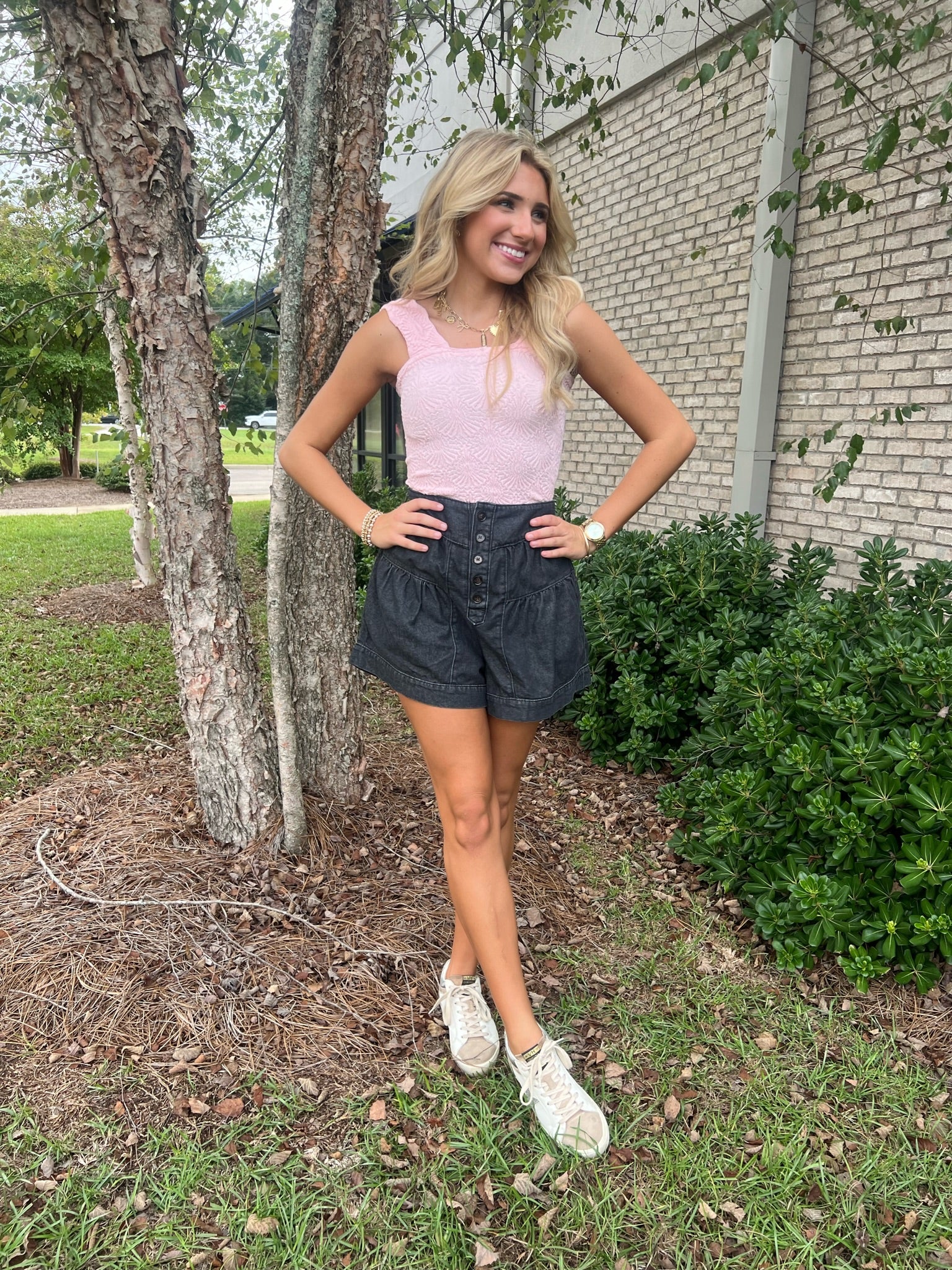 Free Flow Denim Black Shorts