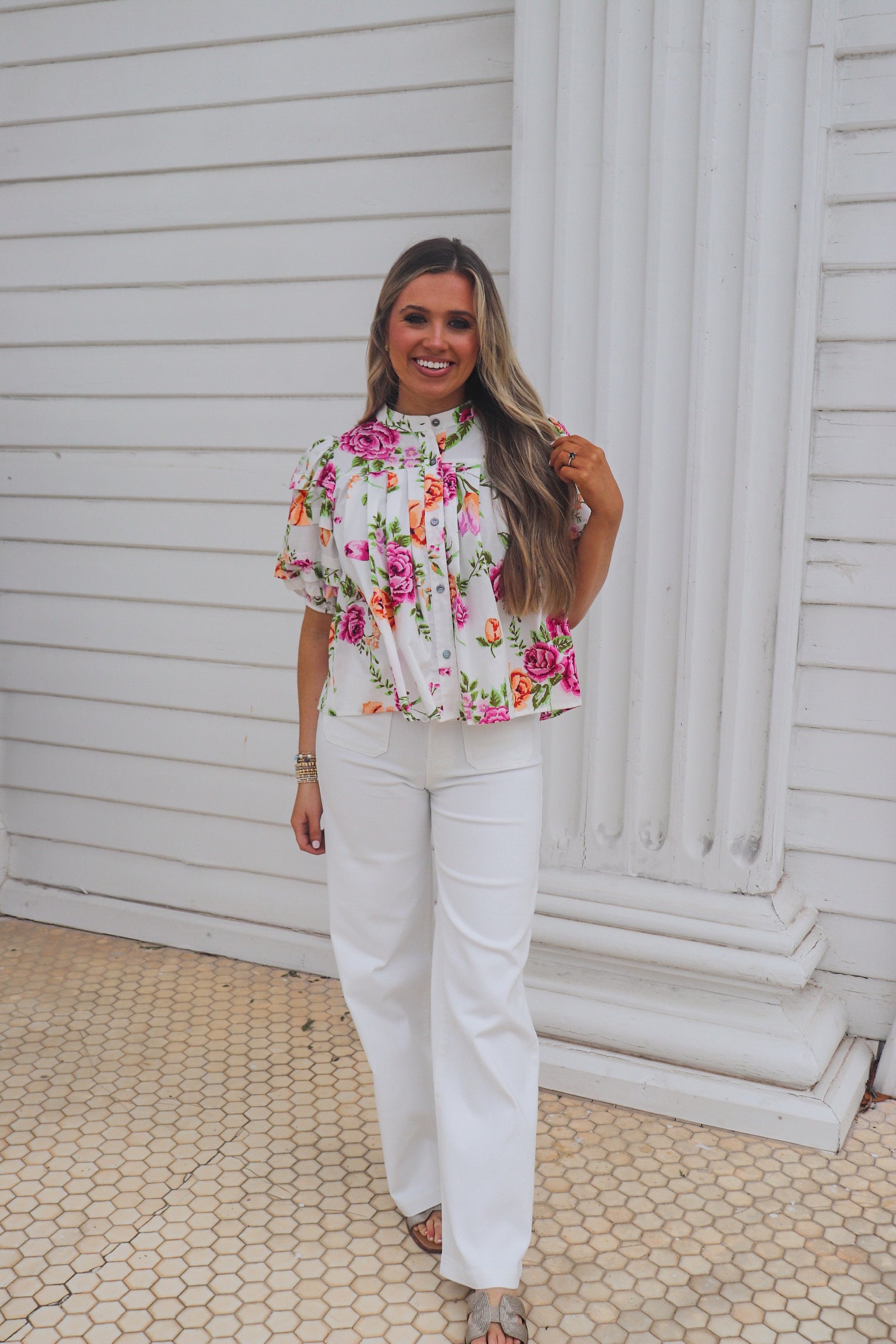 Alexia White Floral Top