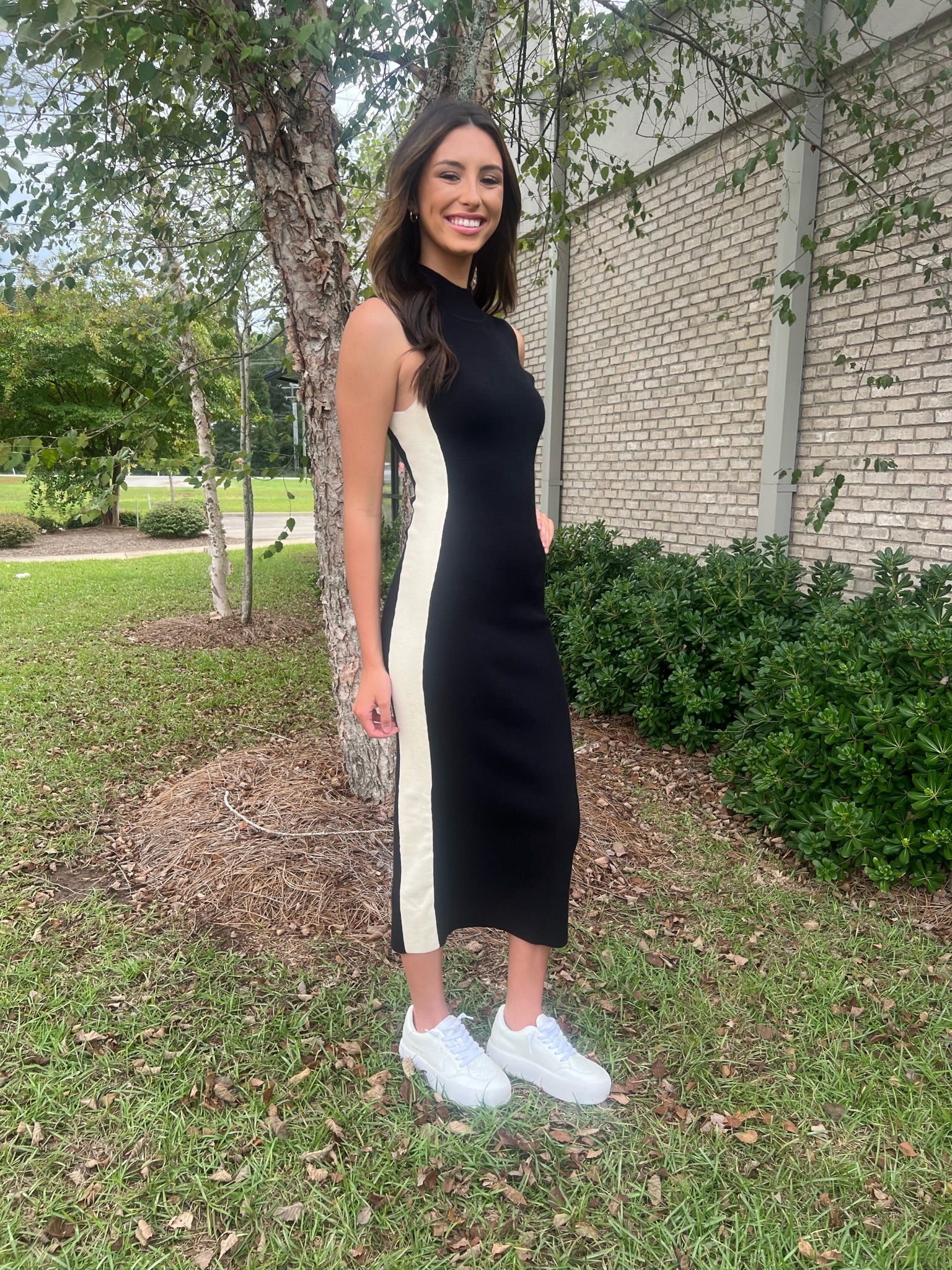 Black and White Sweater Dress