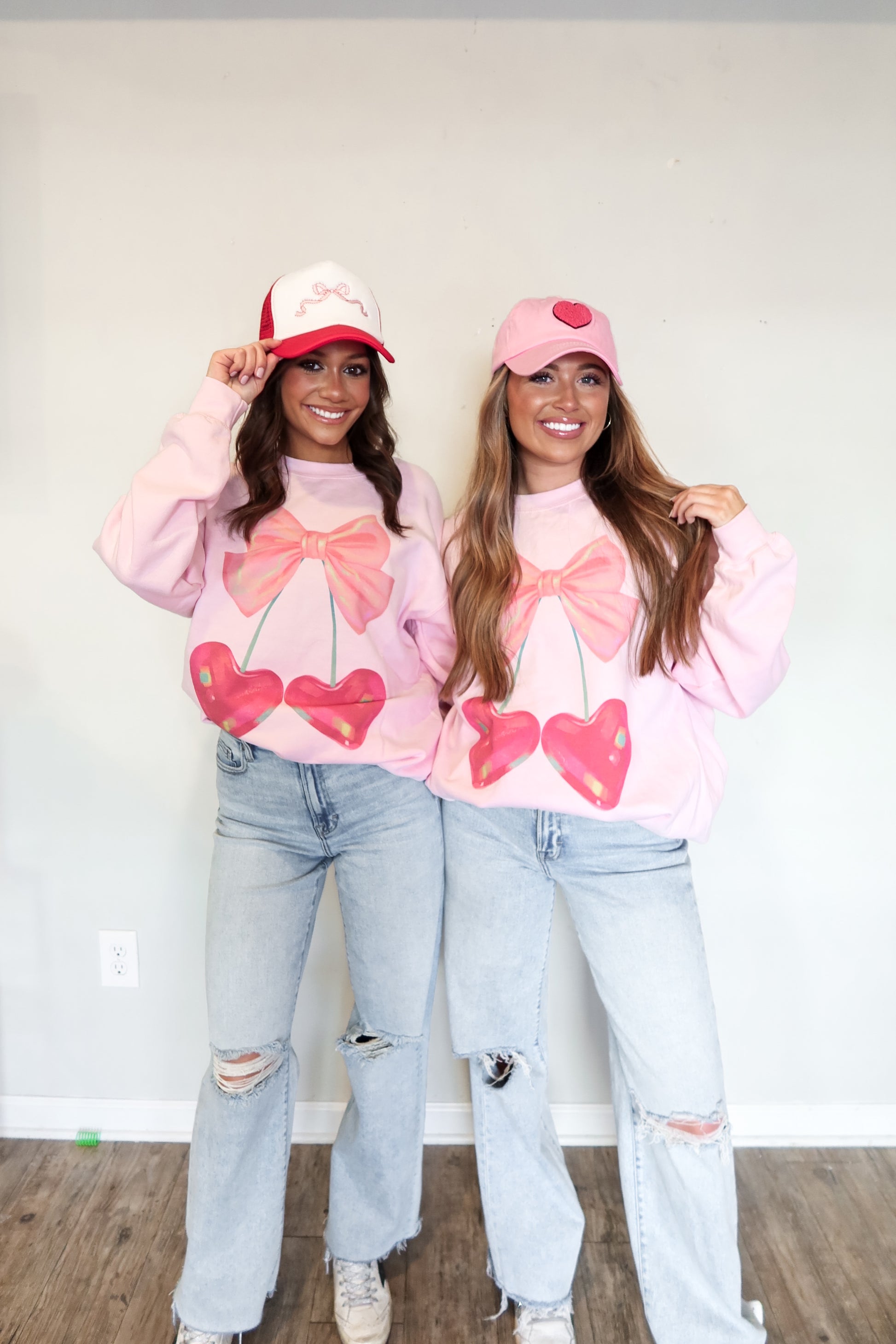 Cherry Heart Ribbon Sweatshirt