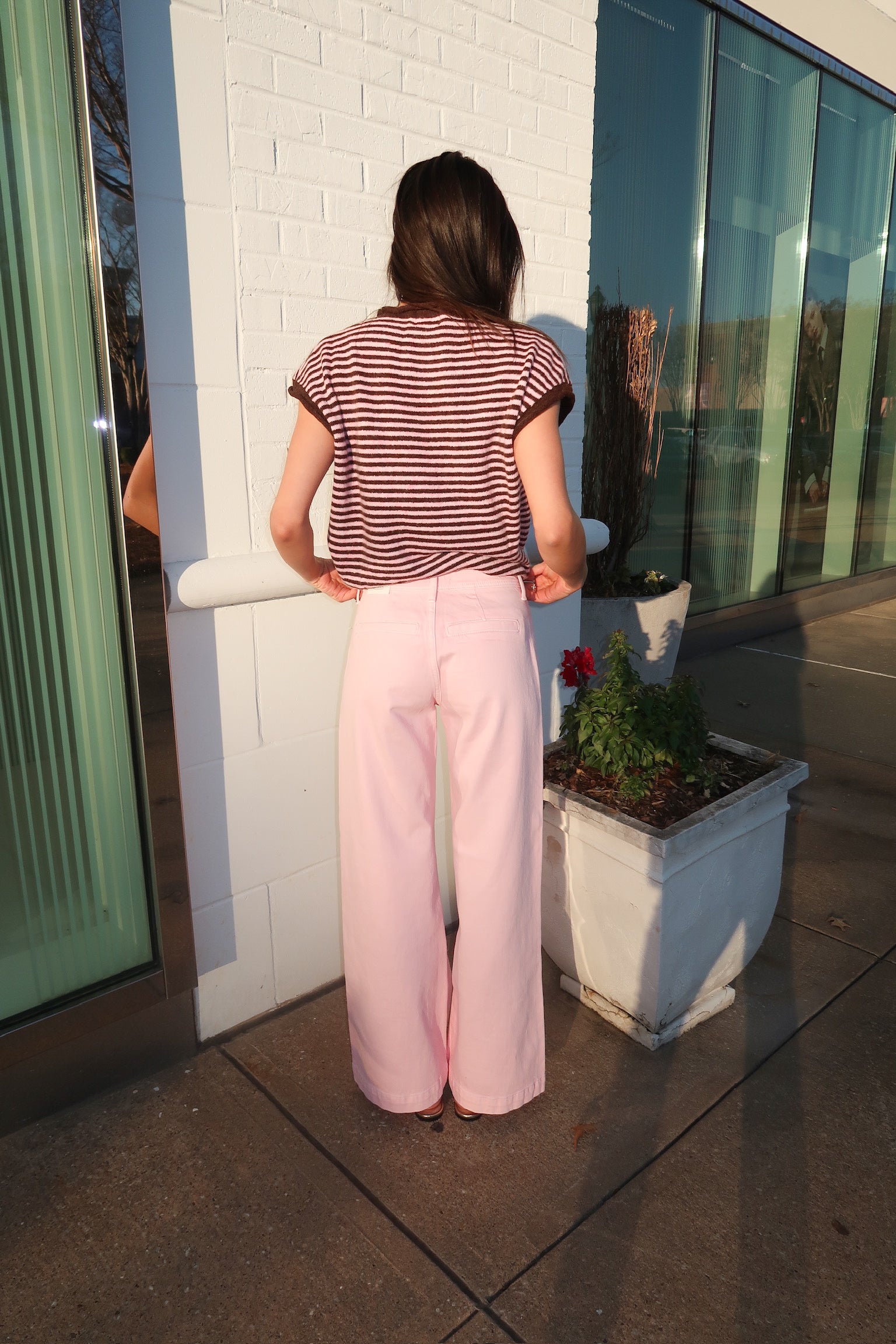 Wine & Pink Stripe Vest