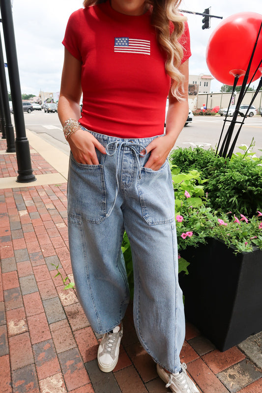 Beach Barrel Drawstring Jeans