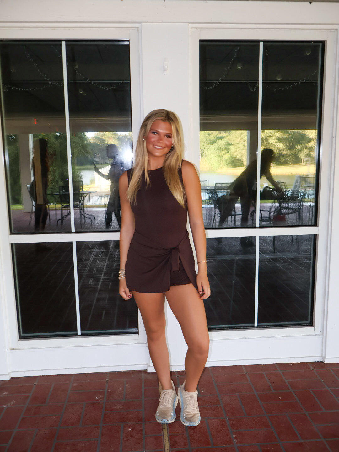 The Courtside Wrap Dress - Chocolate