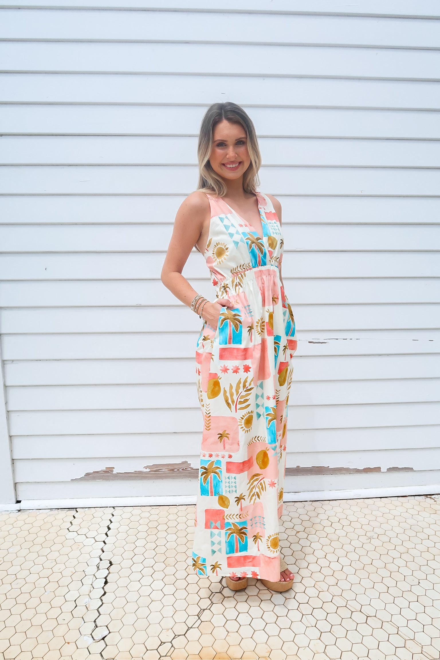 amalfi coast maxi dress CRACBE Amalfi Coast Maxi Dress Beige