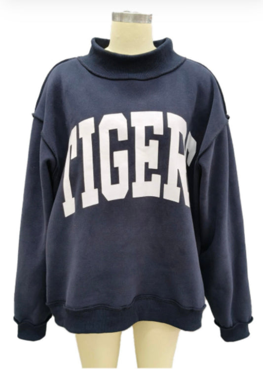 PREORDER. "Tigers" & "War Damn" Sweatshirt -Navy