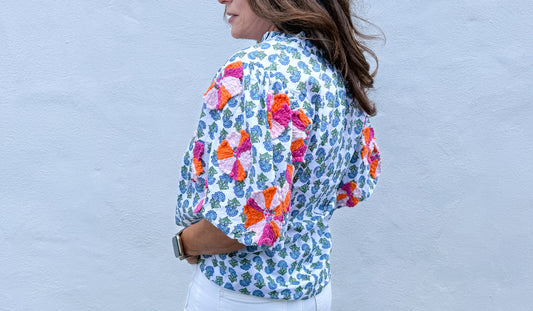 Emmy Puffed Sleeve Tassle Top