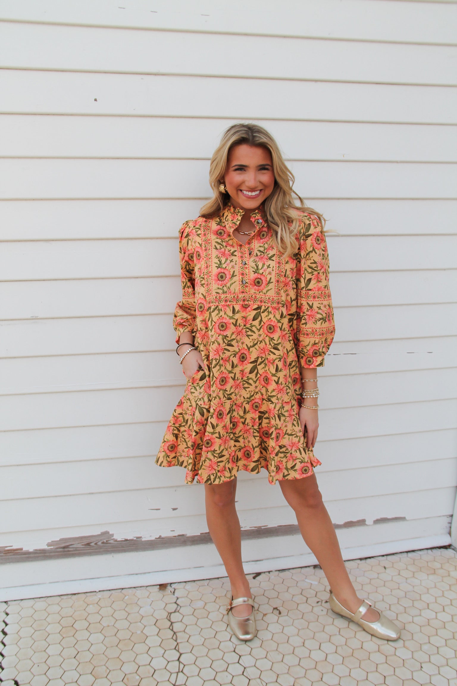 Butterscotch & Flowers Dress