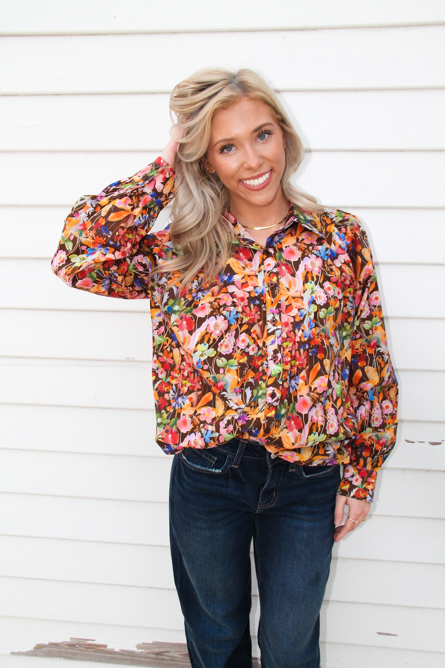 Bethany Brown Floral Top