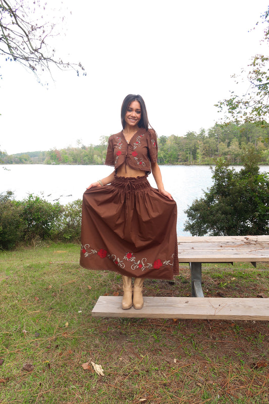 Roses are Red Skirt Set