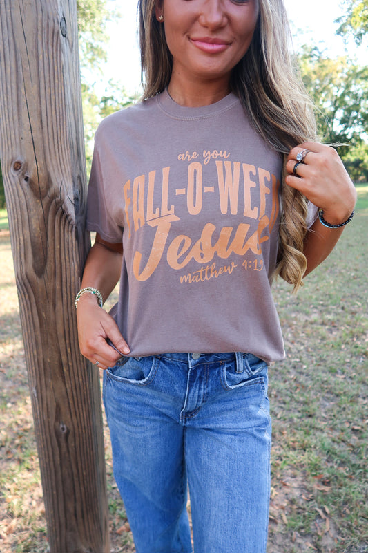 Fall-O-Ween Jesus Tee- Expresso