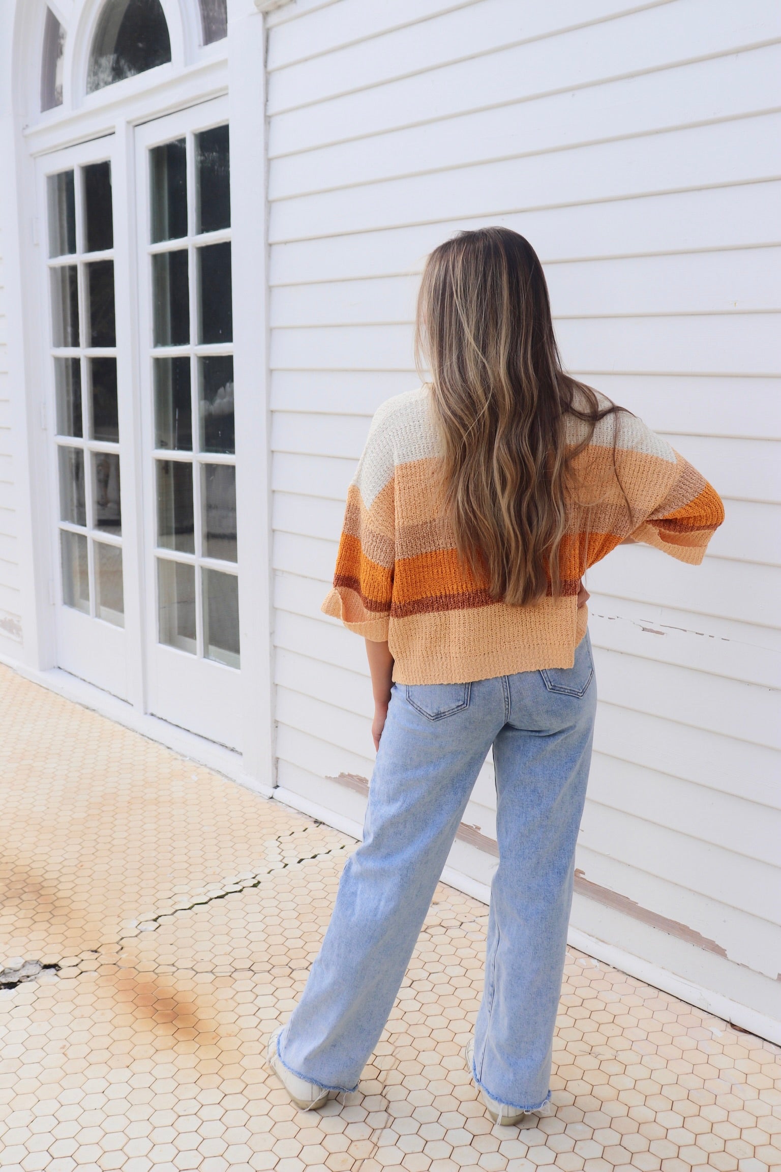 Orange Multi Striped Sweater
