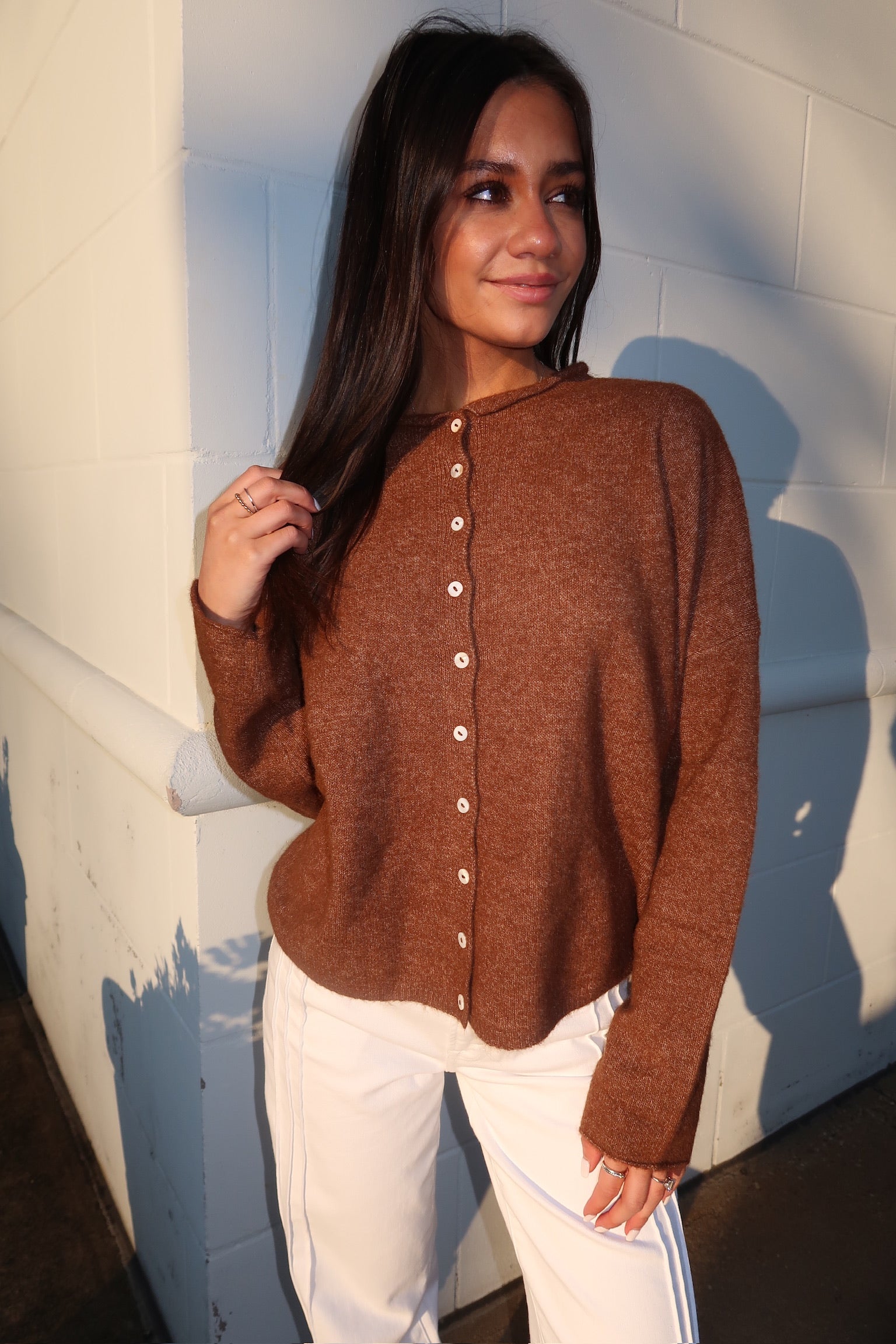 Piper Cardigan- Brown