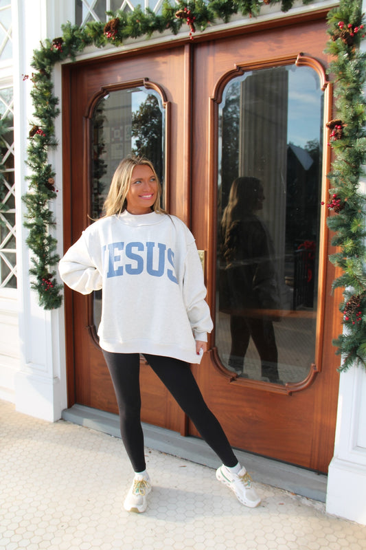 PRE-ORDER "JESUS & GOD IS GOOD" Reversible Mock Neck Sweatshirt
