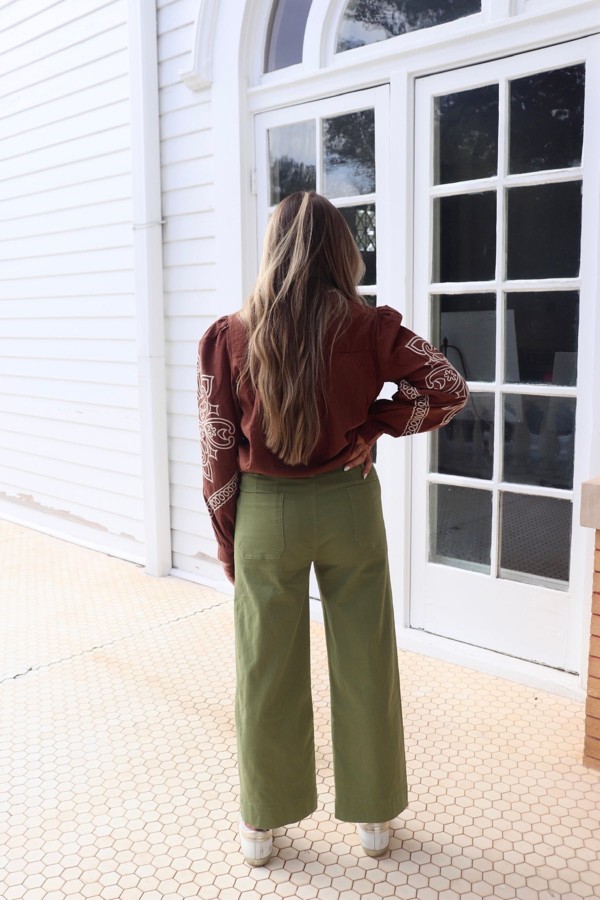 Olive Patch Pocket Pants