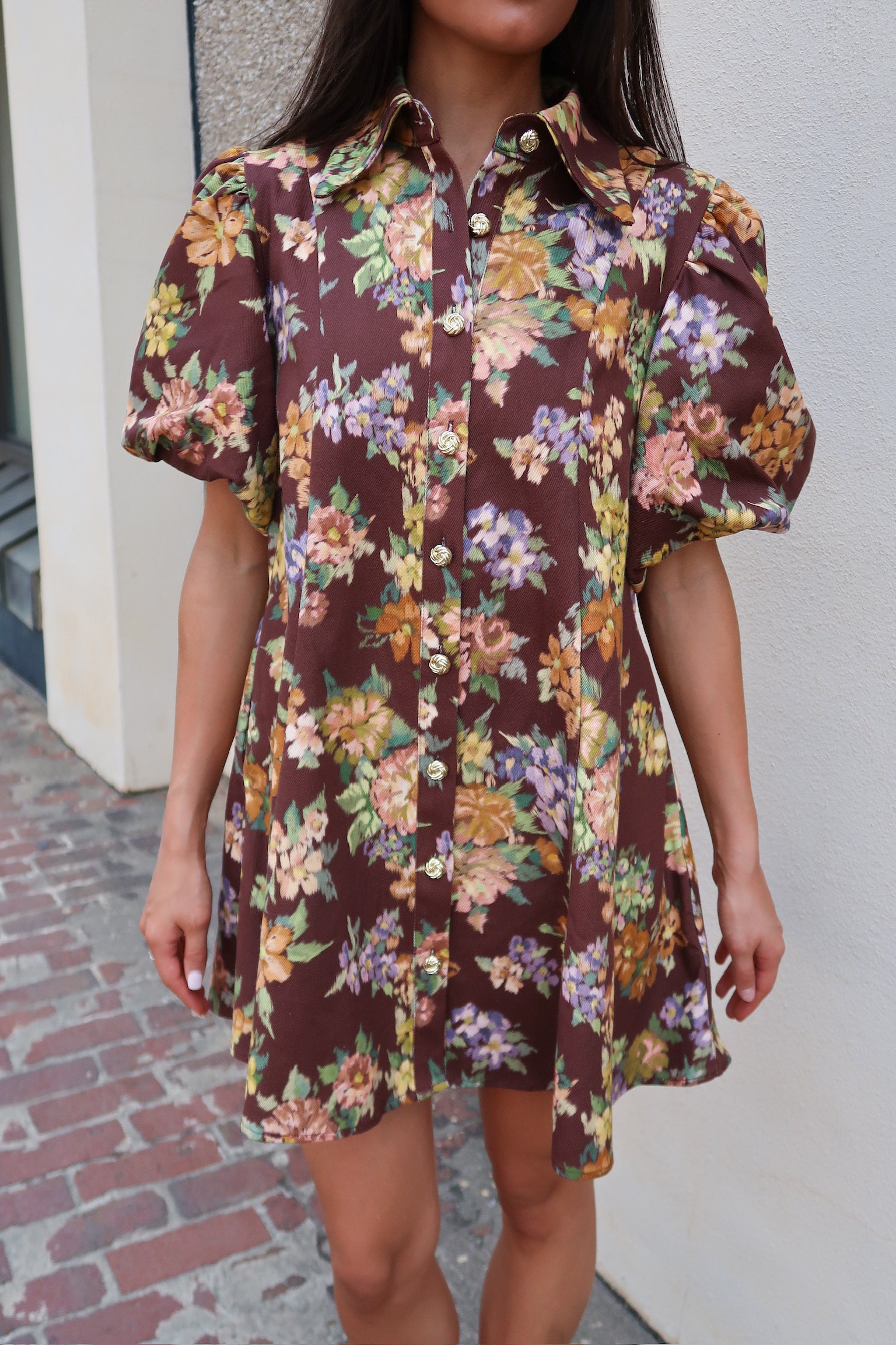 Jada Floral Puffed Sleeve Mini Dress
