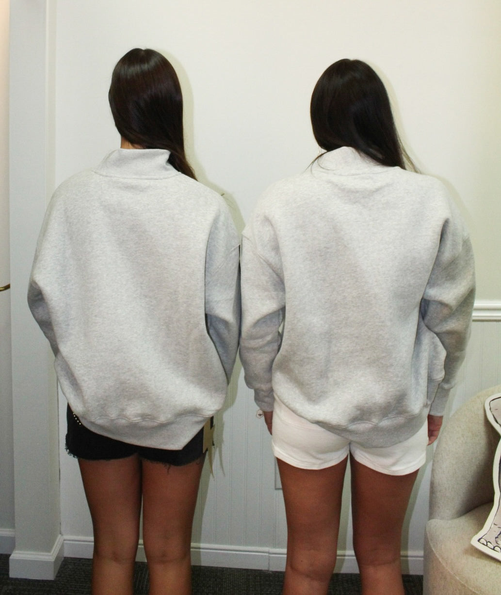 Auburn Mock Neck Sequin Stripe Sweatshirt