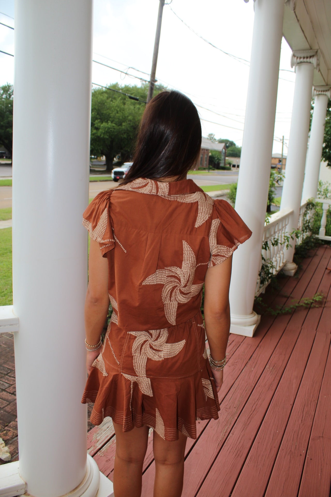 Sayla Button Down Palm Top