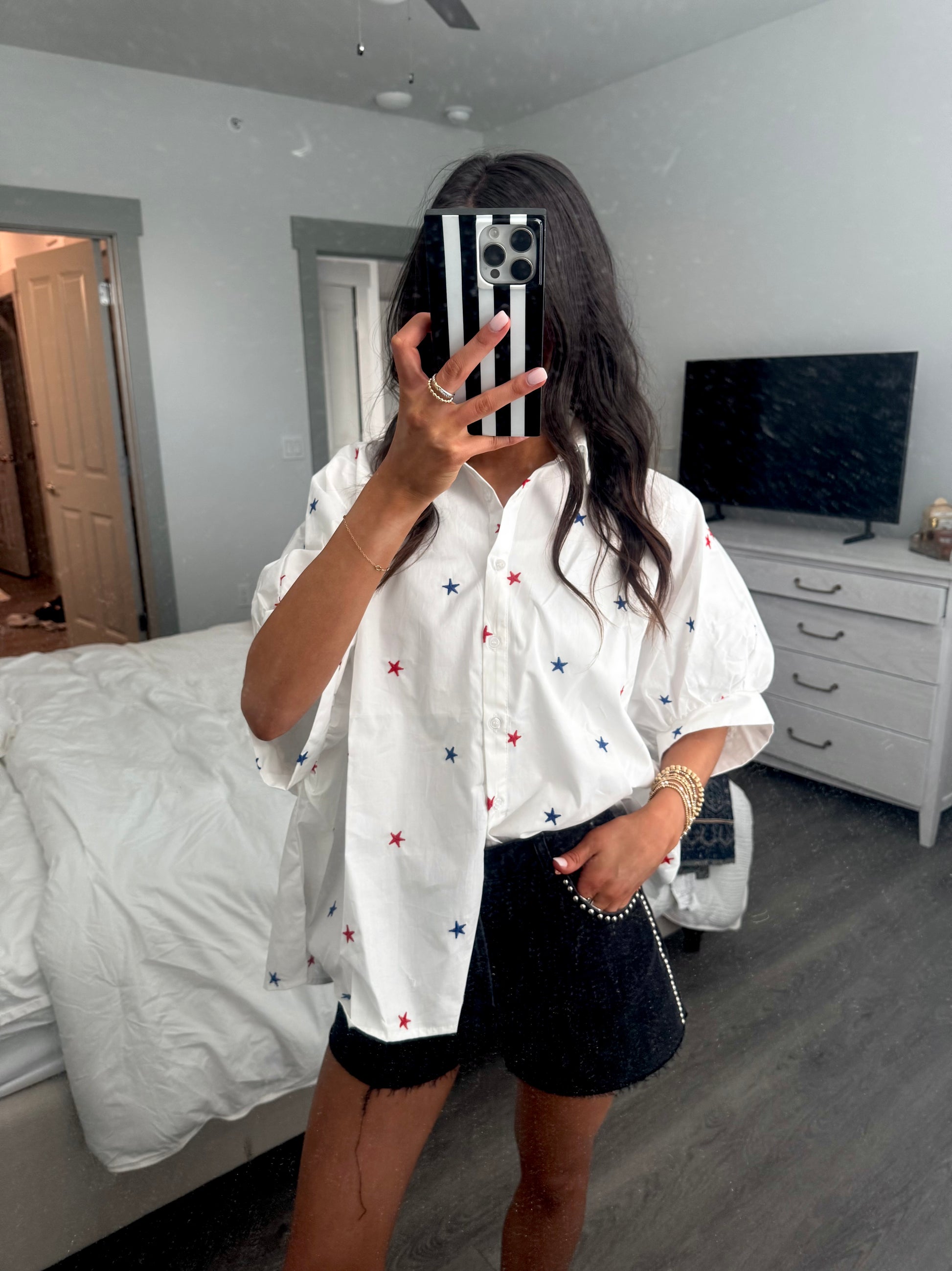 Star Spangled Shirt-Red/Blue