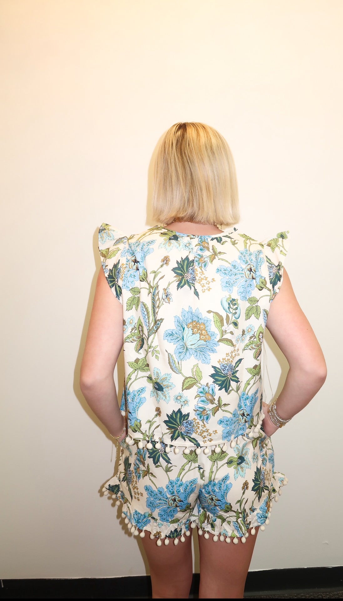 Blue Bell Floral Shorts Set
