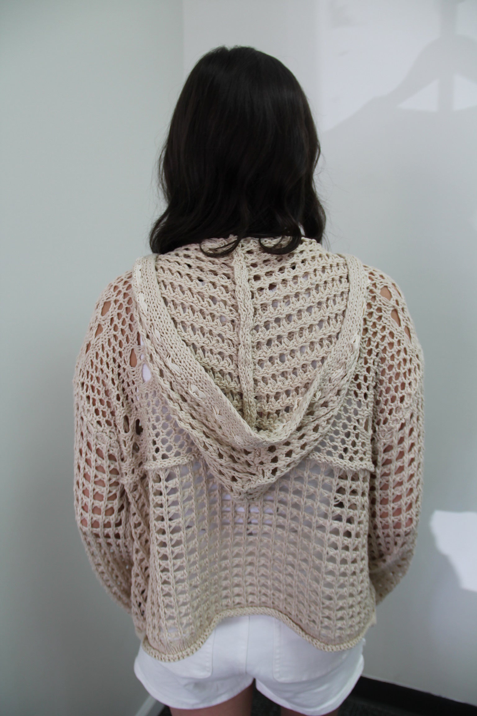 Flag Crochet Coverup/Top- Beige