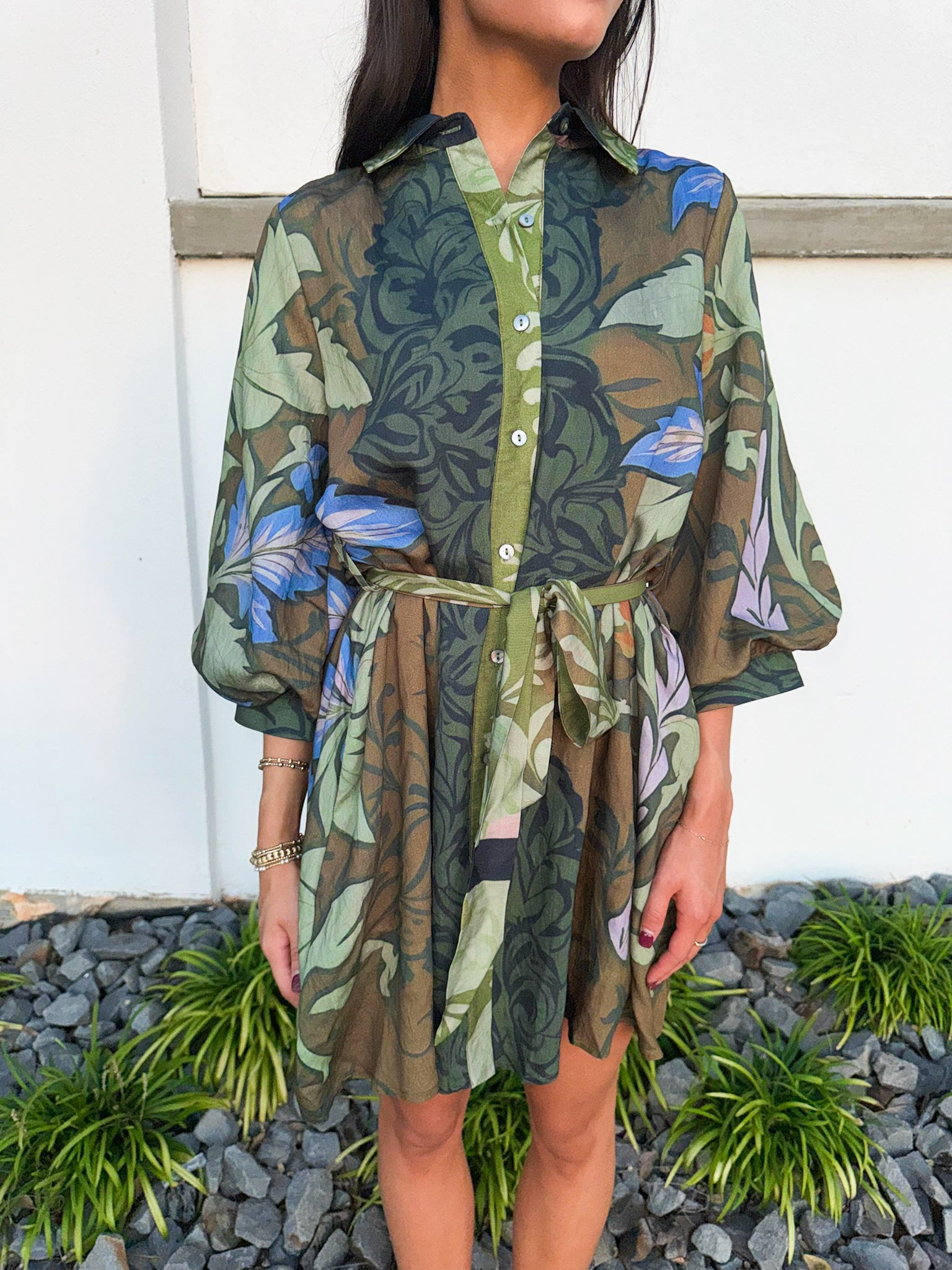 Never Leaf Me!  Multi Print Dress
