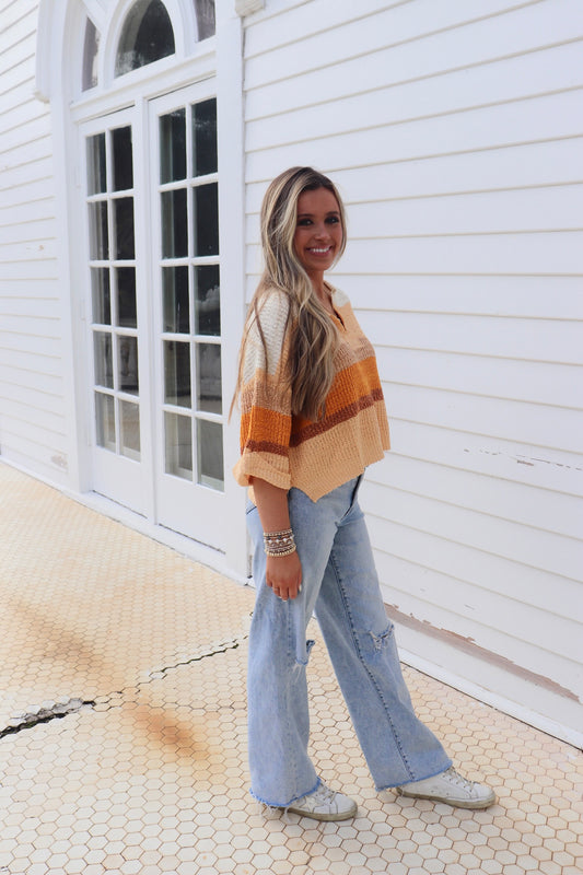 Orange Multi Striped Sweater