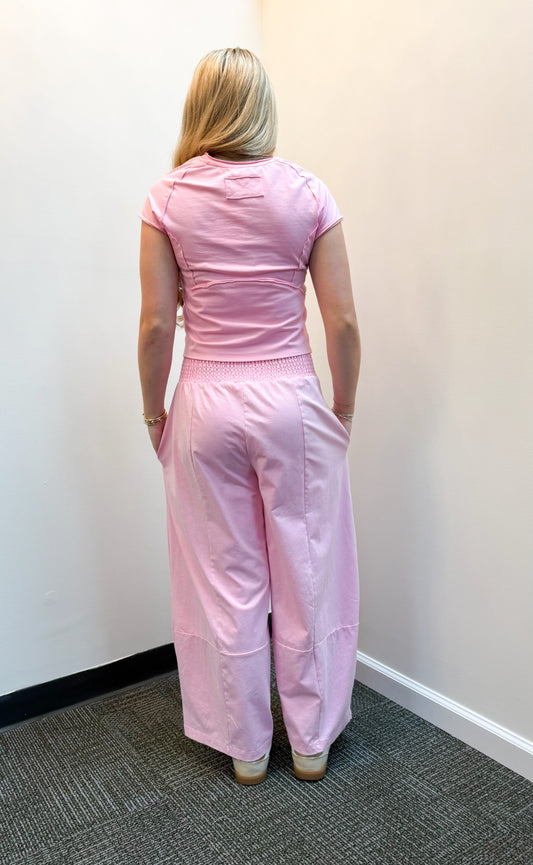 Mineral Washed Jogger Set- Light Pink