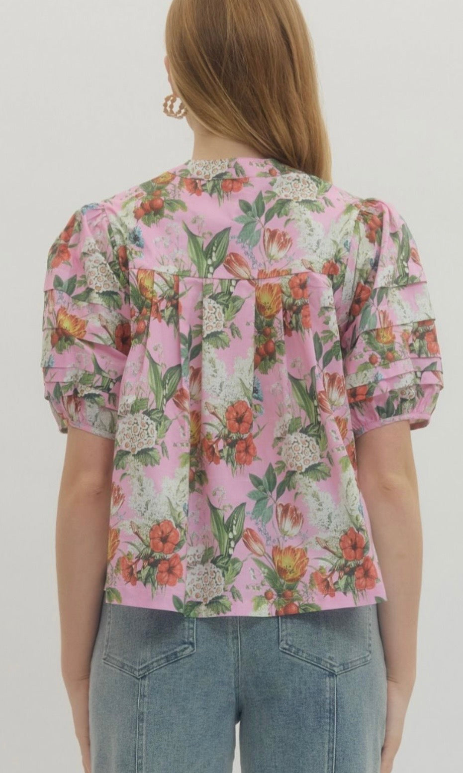 Hibiscus Floral Top-Pink