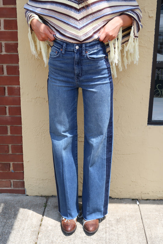 DAZE  High Rise Tuxedo Jeans
