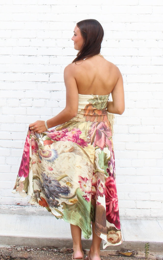 Josephine Strapless Midi Dress
