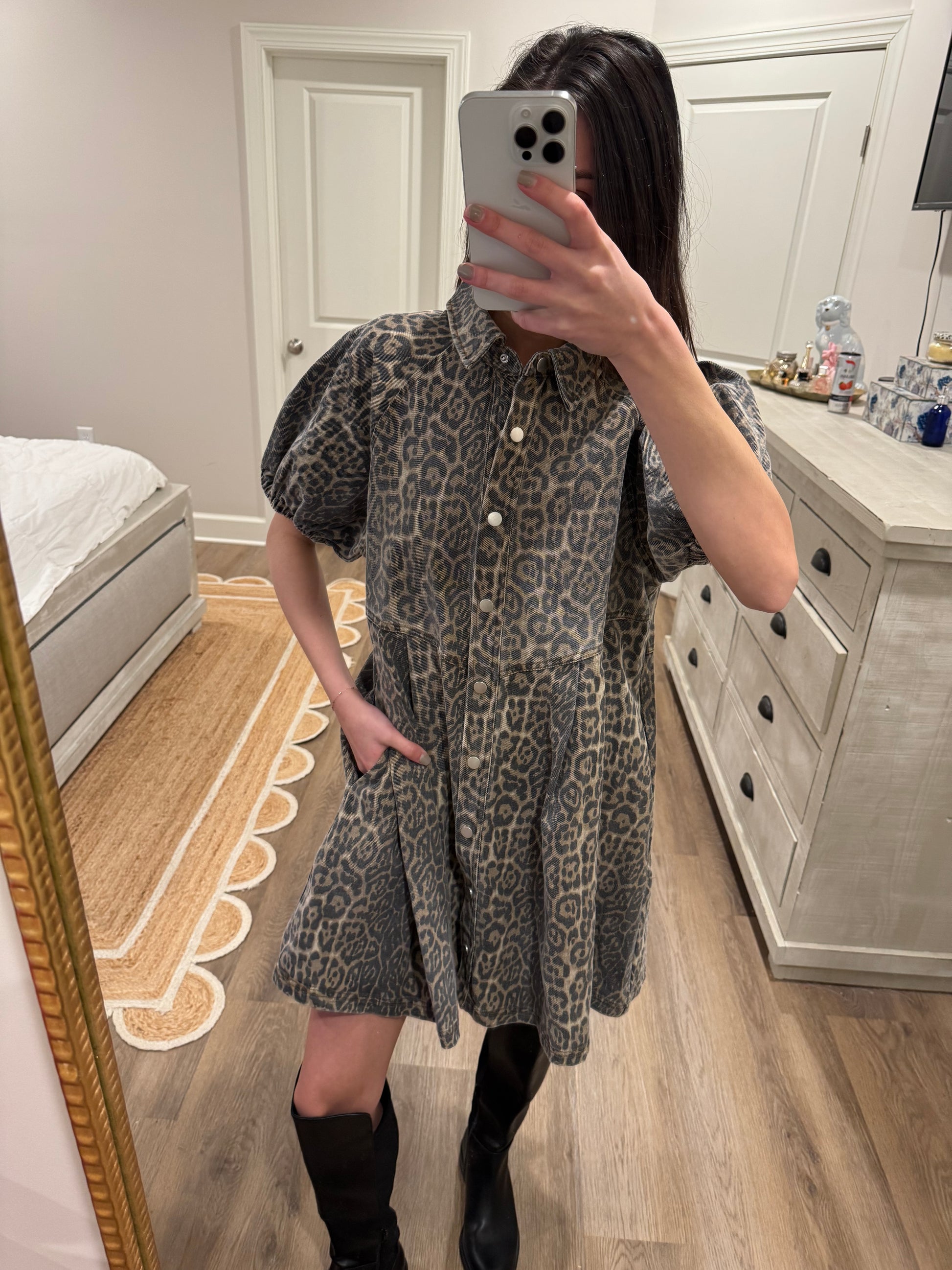 Brown Leopard Dress