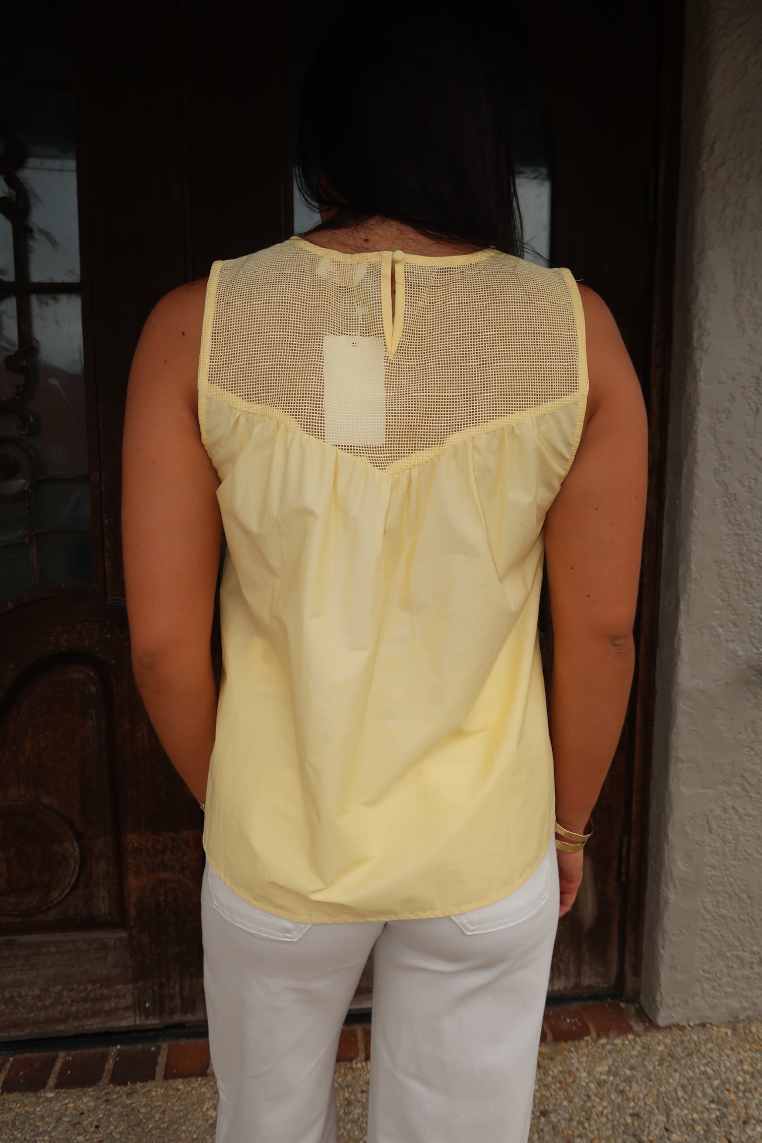 Lemon Lace Applique Top