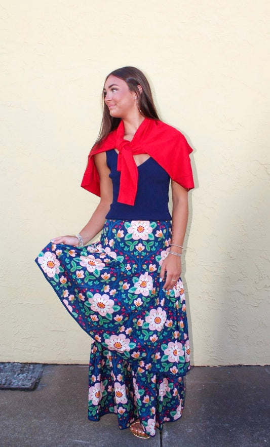 Celeste Wild Rose Maxi Skirt