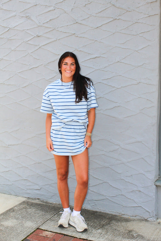 Baby Blue/Navy Skort Set