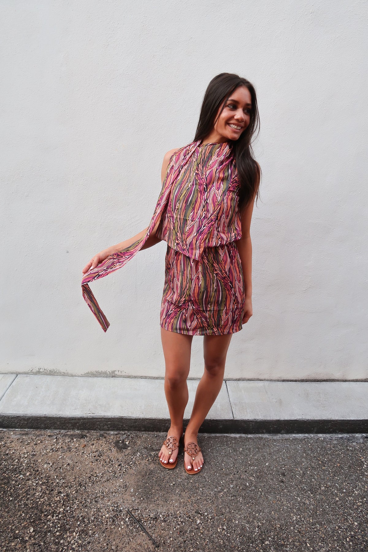 Silky Scarf Mini Dress
