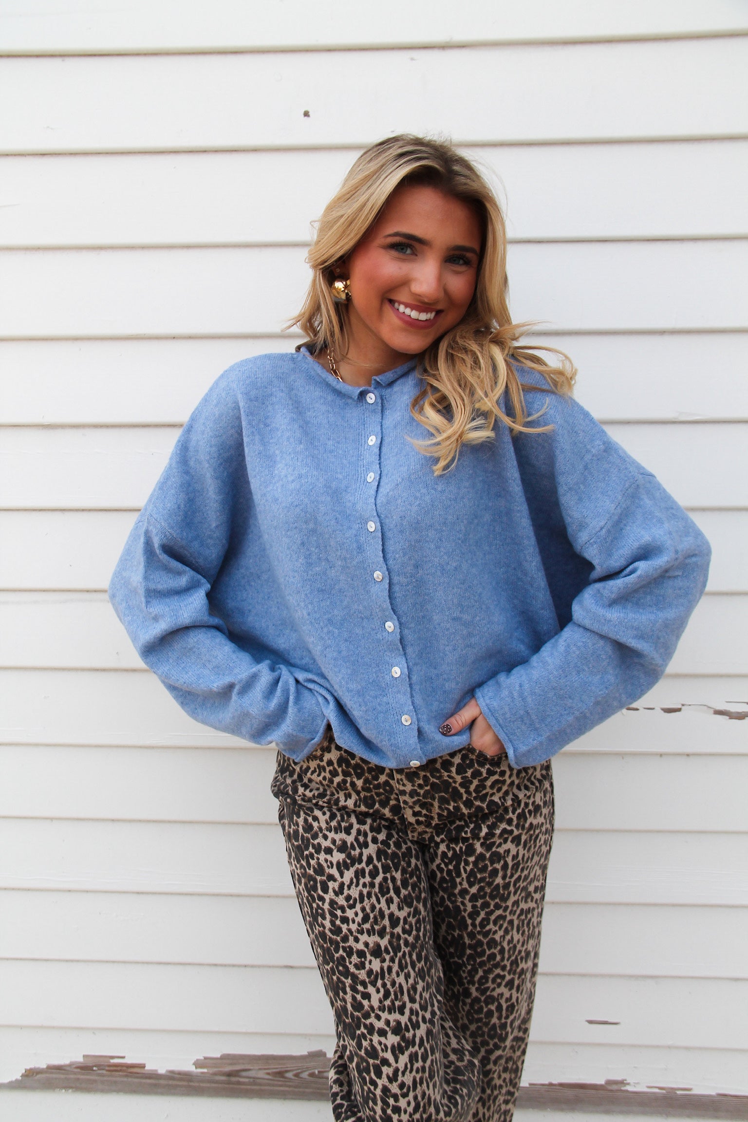 Piper Cardigan Dusty Blue