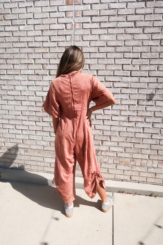 Wide Leg Jumpsuit- Spice