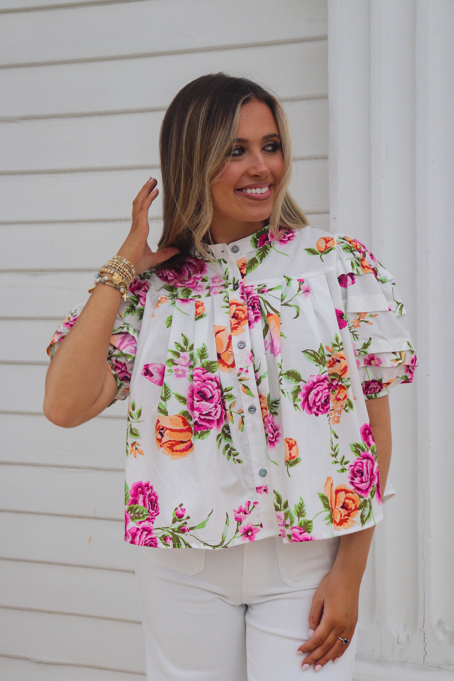 Alexia White Floral Top
