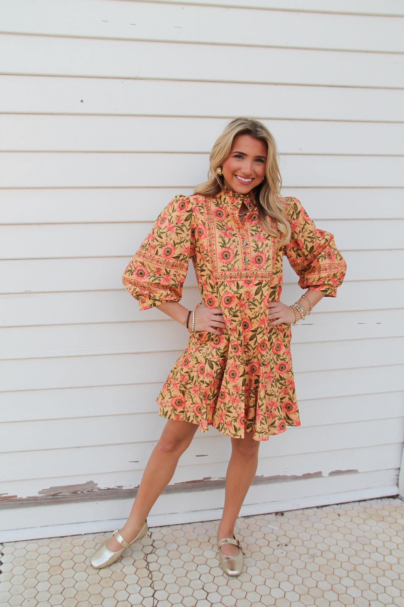 Butterscotch & Flowers Dress