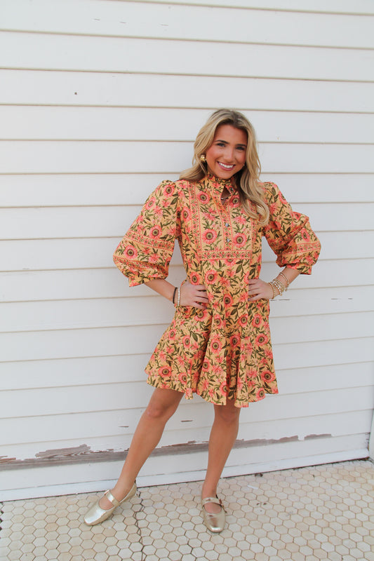 Butterscotch & Flowers Dress